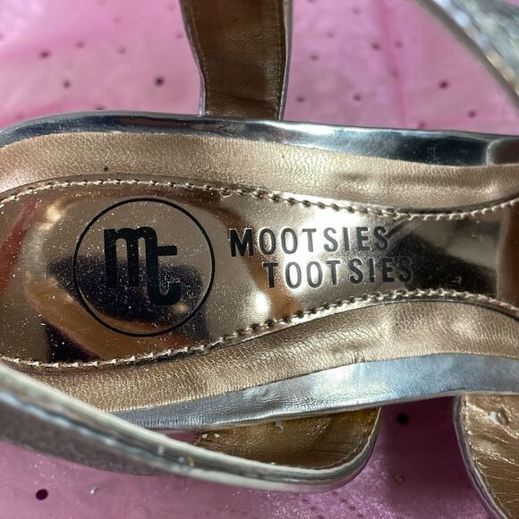 Mootsies Tootsies Strappy Silver Glitter Dress Clear Heel Sz 61/2 NWOT Old Stock - Picture 9 of 17